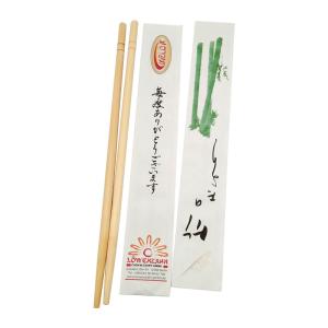 China Logo Printed Restaurant Chinese Bamboo Chopsticks , Twins Wooden Chopsticks Compostable factory