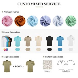 Casual Style Short Sleeve Polo Tee Shirts with Custom Patterns and Breathable
