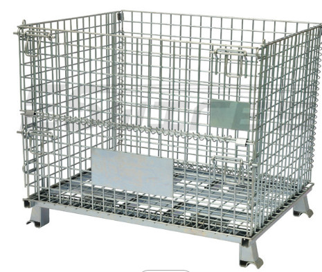 Industrial Stackable Wire Mesh Storage Baskets Metal Large Foldable