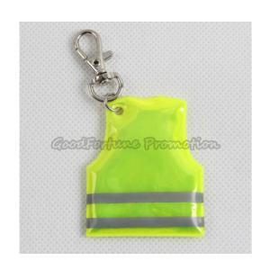 China promotion printed logo Eco pvc reflective vest traffic safety item keychain keyrings gift factory