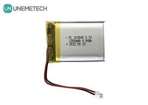 China Silver Rechargeable Lithium Polymer Battery 103040 Li Ion Battery 1200mAh 3.7V factory