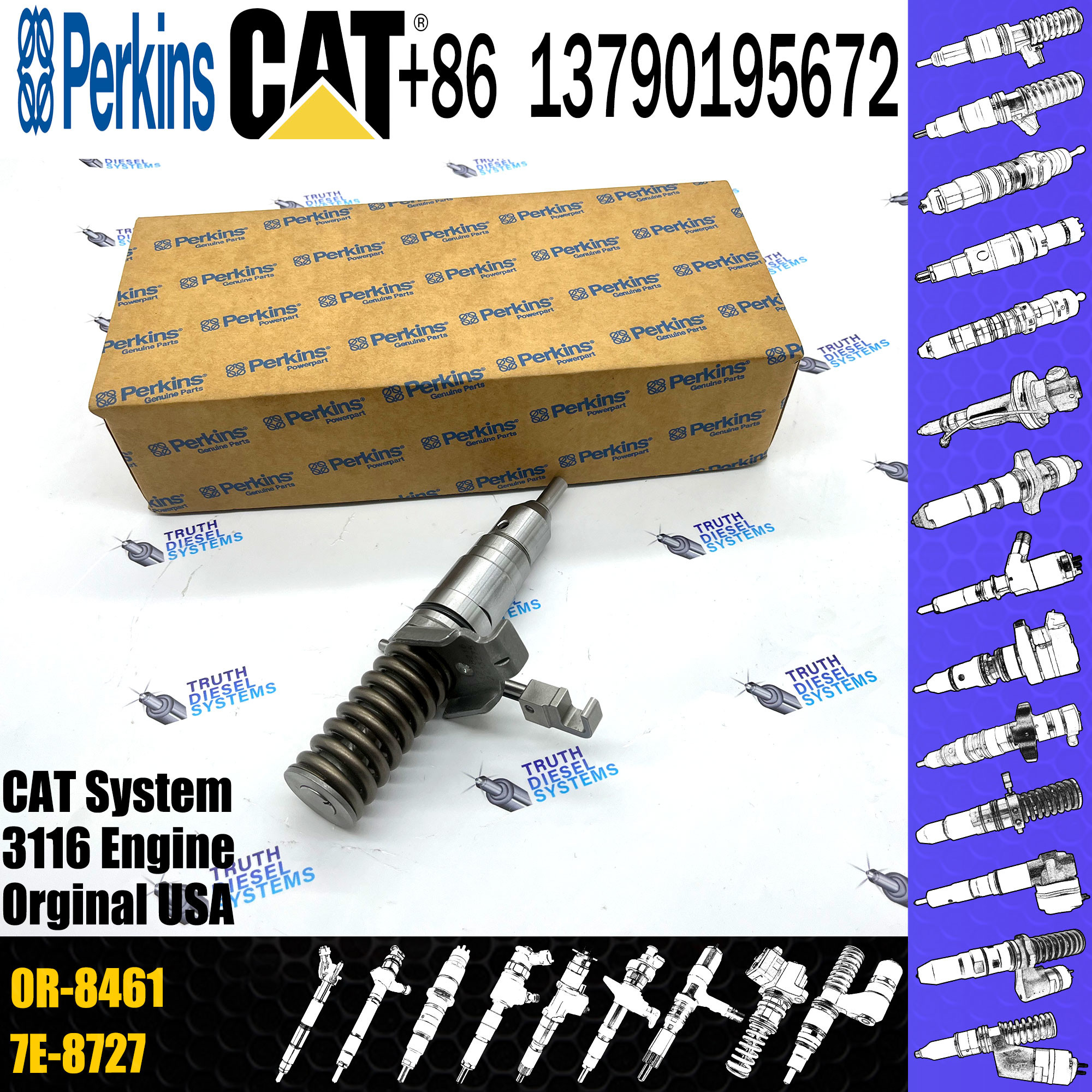 Fuel injector 127-8222 0R8461 1278222 0R-8461 for Engine 3114 3116 Excavator 325 325L Wheel Loader 950F 950F II 960F
