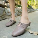 HZM044 Single Shoes Women'S Spring New Thick Heel Pointed Literary Single Shoes