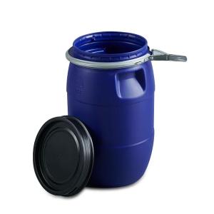 China OEM / ODM Open Head Plastic Drum HDPE Plastic Bucket Blue Alkali Resistant factory