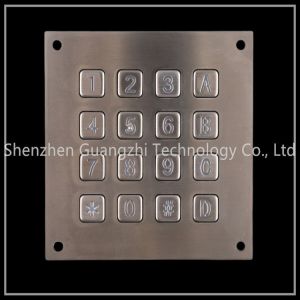 Metal Backlit Numeric Keypad , SS 4x4 Matrix Keyboard For Vending Machine