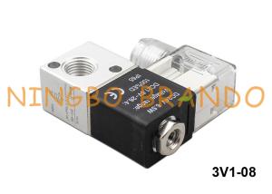 China 3V1-08 3 Way Pneumatic Air Solenoid Valve 1/4'' 12V 24V 110V 220V factory