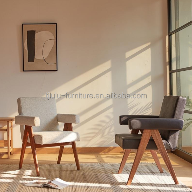 Removable Cover Livingroom Chair Fabric Coffee Shop Upholstered Armchair Wooden Frame Dining Chair Cafe Chair Sofa Chair