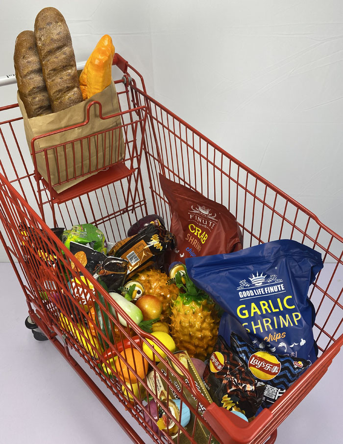 240L Supermarket Grocery Shopping Trolley Zinc Plated Steel Shopping Cart
