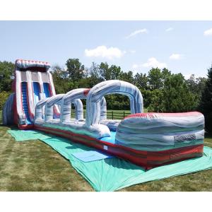 China Indoor Inflate Water Slide For Kids Blue With Pool For Adults Outdoor Slide factory