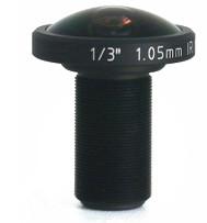 China 1.05mm Panoramic fisheye lens, 5.0 Megas, 1/3 wide angle lens factory