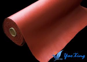 China Fireproof And Waterprof Silicone Rubber Coated Fiberglass Fabric In Red Color factory