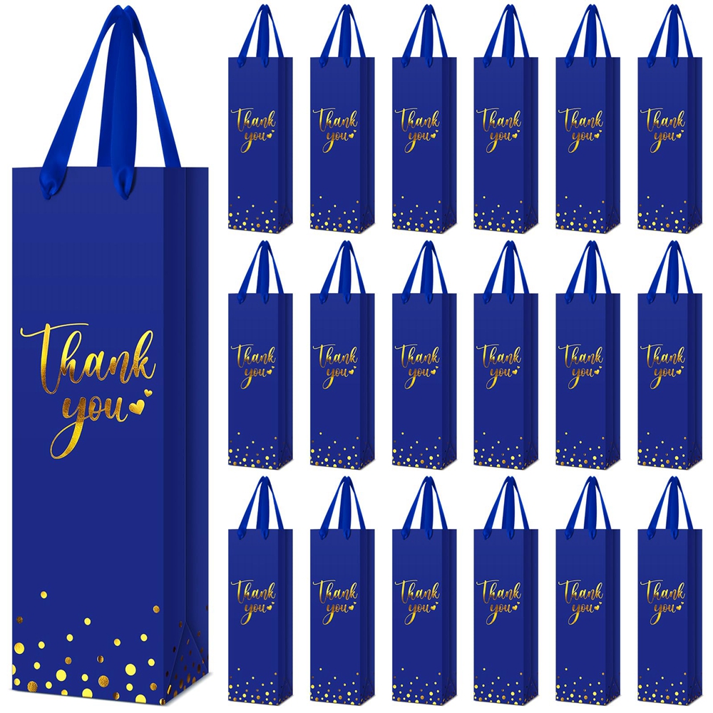 Custom Printed Kraft Paper Wine Bottle Gift Shopping Bag with Hand Length Handle