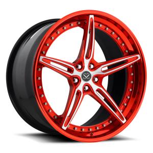 China Customized Red 3 Piece Forged Wheels For Ferrari 22&quot; Alloy Car Rims factory