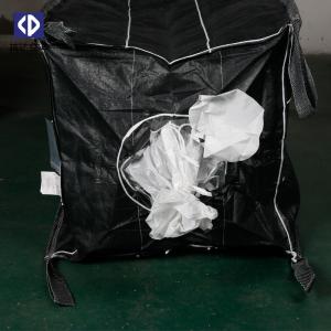 China Black Jumbo Bulk Bags 4 Panels Type One Ton Packaging With Inner Partition factory