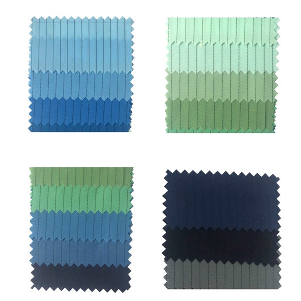 5mm Stripe 99% Polyester 1% Carbon ESD Fabric For Class 10000 Cleanroom