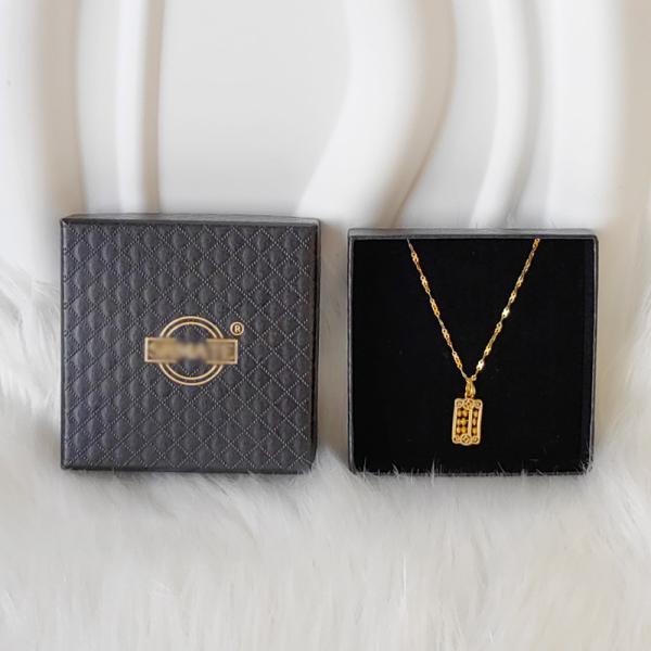 Gift and Jewelry Black Necklace Rigid Box Single Side Coating Base And Lid Box for Packaging