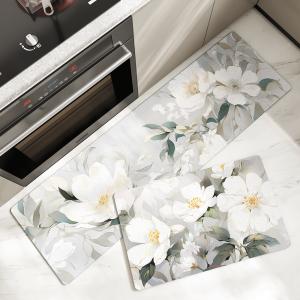 China Simple Flower Kitchen Mat Absorbent and Wear-Resistant Long Strip Carpet for Household factory