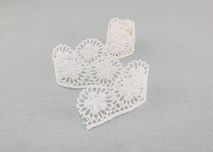 Cotton Guipure Venice Lace Trim Water Soluble Lace Floral Embroidered Lace Ribbon