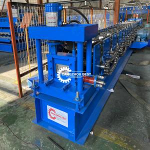 China Steel Door Frame Roll Forming Machine with Notch Hole Station factory