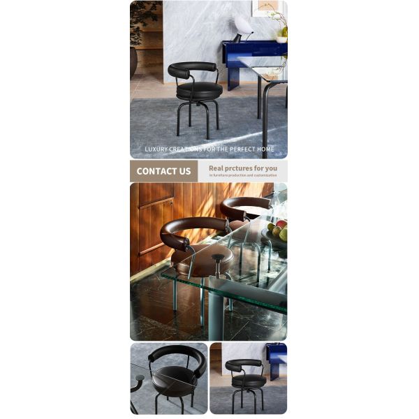 Dining Room Furniture Modern Swivel Round Lounge Chair Leather Lounge MOYI Swivel Chair