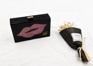 China Ladies Women Evening Acrylic Clutch Bag Handmade Kiss Me Patten Shaped factory