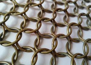 China Bronze Color Metal Ring Mesh 1.5x15mm As Space Partitions For Shopping Mall factory