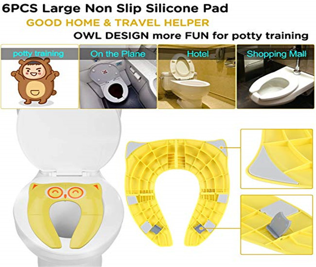 Yellow Potty Foldable Toilet Seat / Baby Safety Toilet Seat Cover 13.5*11*1 cm