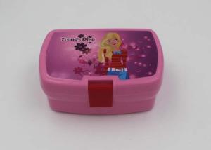 China Eco Friendly Pink Cartoon Plastic Lunch Boxes For Adults With Lock In Office factory