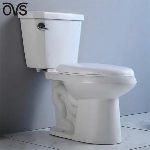 China S-trap 300mm elongated two piece toilet syphon flush Ceramic Smooth Sided factory
