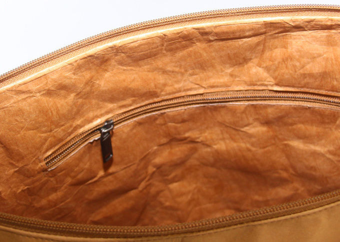 Waterproof laptop bag washable kraft paper laptop messenger bag with canvas lining