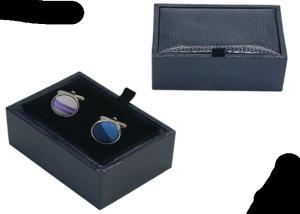 China Luxury Cufflink Gift Box Custom Leather / Paper Material 60*60*35mm Size factory