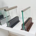LED Light Glass Balustrade Aluminum Modern Railing Designs Frameless Tempered