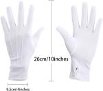 Tuxedo Guard 100% Cotton Uniform White Parade Gloves 8.1 Inches
