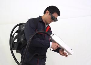China 100W BackPack MOPA Fiber Laser Rust Removal Machine for Cleaning Graffiti factory