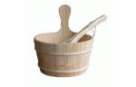 Steam Sauna Accessories Sauna Wooden Bucket And Spoon With Plastic Inner