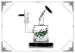 Mini Toro Glass Dab Oil Rigs With Percolator Hookah Bong Black Mouth And Base