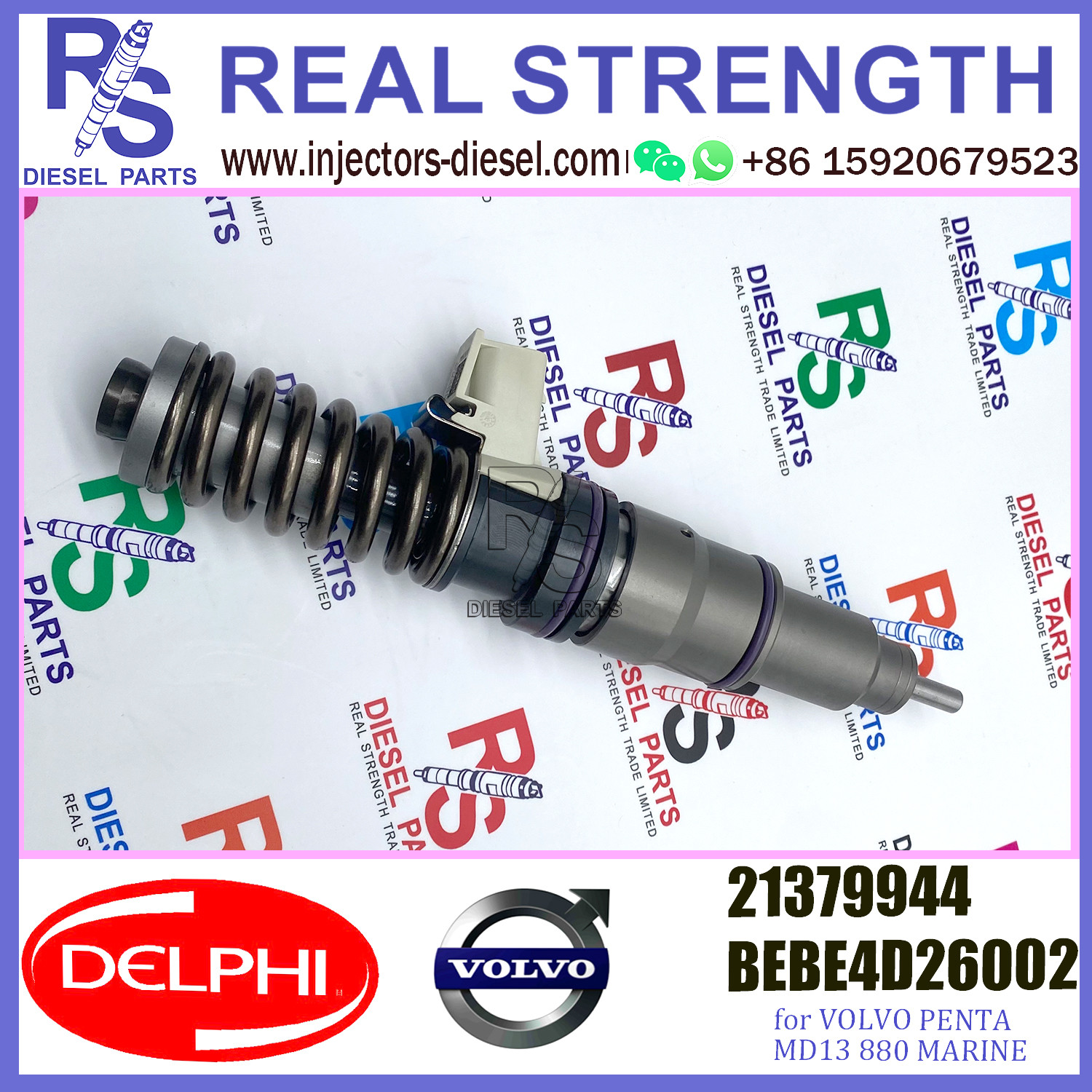 DELPHI 4pin injector 21379944 Diesel pump Injector V-O-L-V 21379944 BEBE4D26002 E3.18 for V-O-L-V PENTA MD13 880 MARINE
