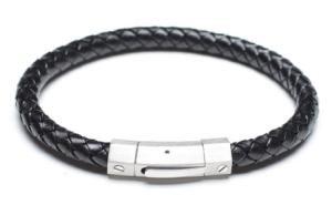 China Leather Bracelet, Stainless Steel Clasp, 8 Inches factory