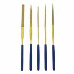 Gloden Color 5 PCS Diamond File Set 4mm Shank Diamete 160mm Total Length For