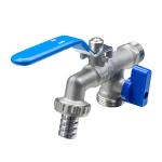 PN16 Double Head One In Two Out Blue Single Handle Outdoor Tap Brass Bibcock
