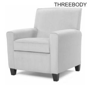 China GreyLounge Hotel Bedroom Chairs , High Density Foam Fabric Single Arm Chair factory
