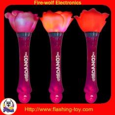 China Hot Valentine Gifts 4 LED Magic Flashing Rose with PP handle PVC flower HL-C3311 factory