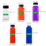 BPA Free Food Grade 120ml 250ml 350ml 500ml Clear Pet Square Plastic Juice
