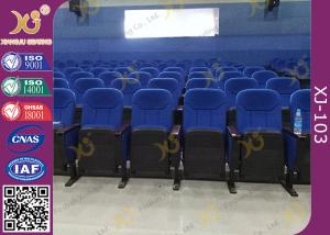 China Metal Folding Seat Fixed On Floor Conference Room Chairs No Return Noise factory