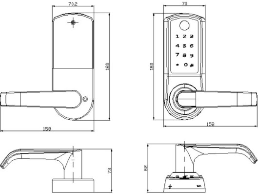 BLE TTLock App Controlled Door Lock 4xAA Batteries RFID Keyless Entry