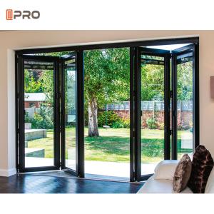 China Residential House Aluminum Folding Doors With Retractable Screen American Stadard factory
