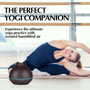 China Cool Mist 400ml Wood Grain Ultrasonic Aroma Essential Oil Diffuser for Office Bedroom factory