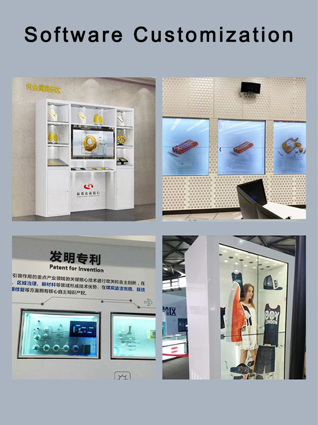 Capacitive Touch Transparent LCD Showcase For Retail And Showrooms
