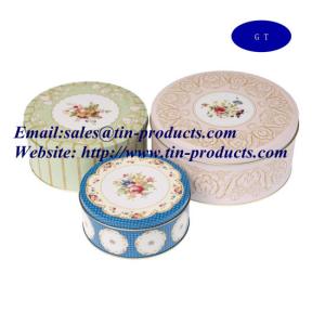 China Promotional Round Gift Tin Box Set, Round Tin Box Set, Gift Tin Box Set factory