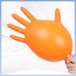 Diamond Pattern Disposable Nitrile Gloves Powder-Free Thickened Orange Daily